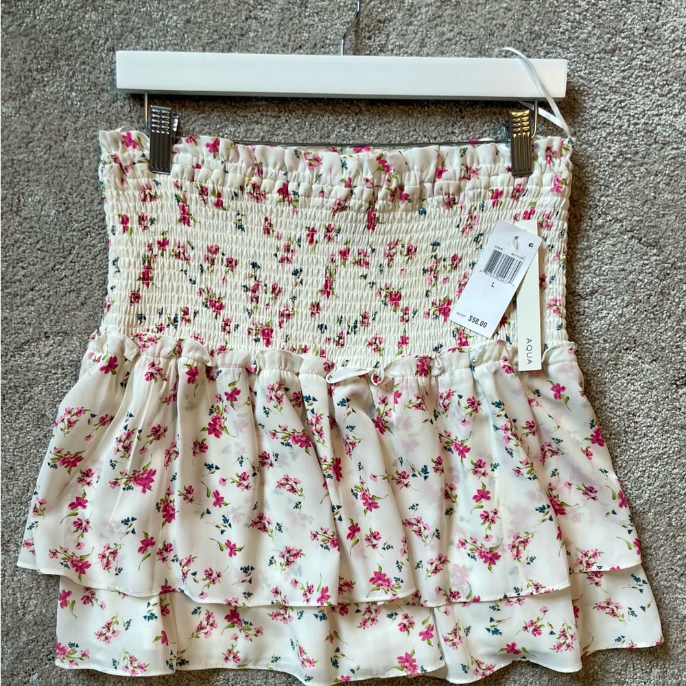 Aqua Women's Smocked Skirt - Picture 2 of 5